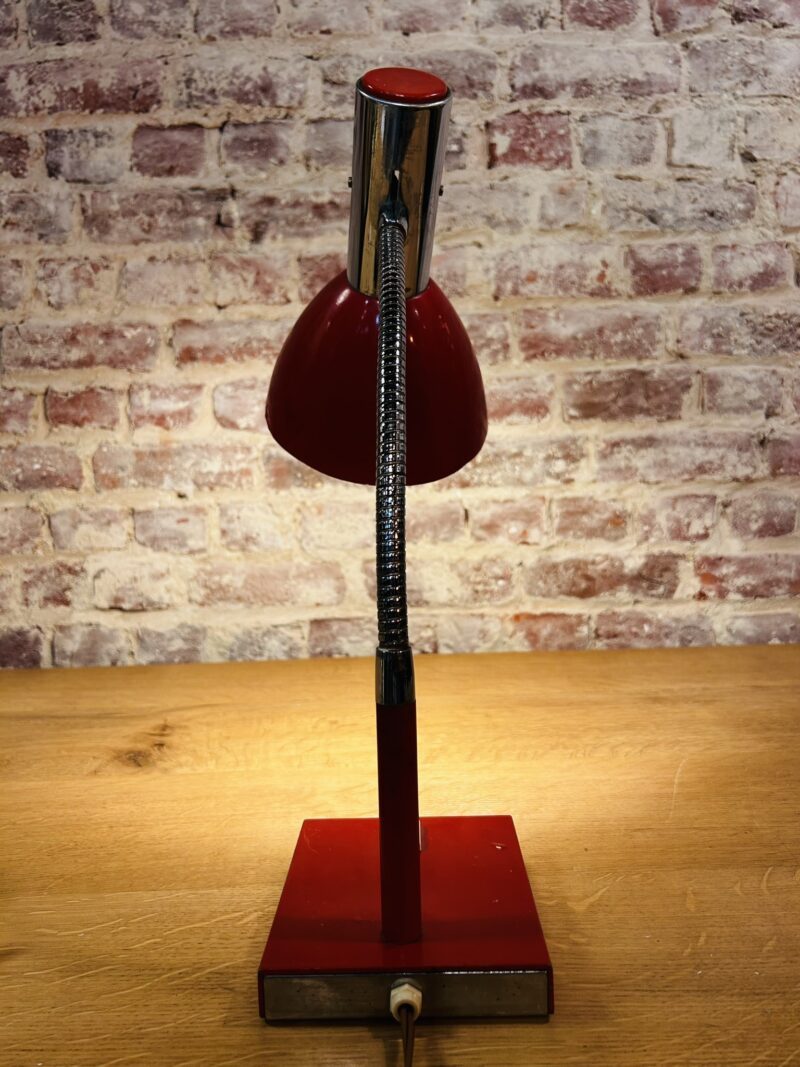 Rode vintage bureaulamp - Afbeelding 2