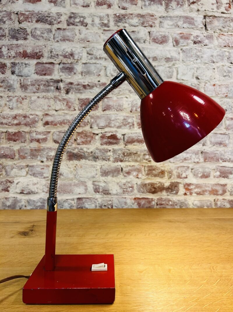 Rode vintage bureaulamp - Afbeelding 3