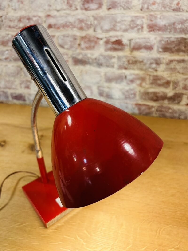Rode vintage bureaulamp - Afbeelding 5