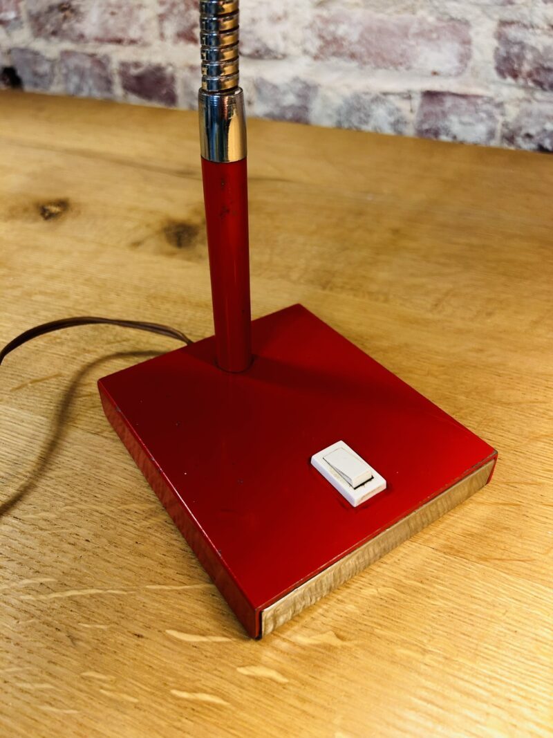Rode vintage bureaulamp - Afbeelding 4