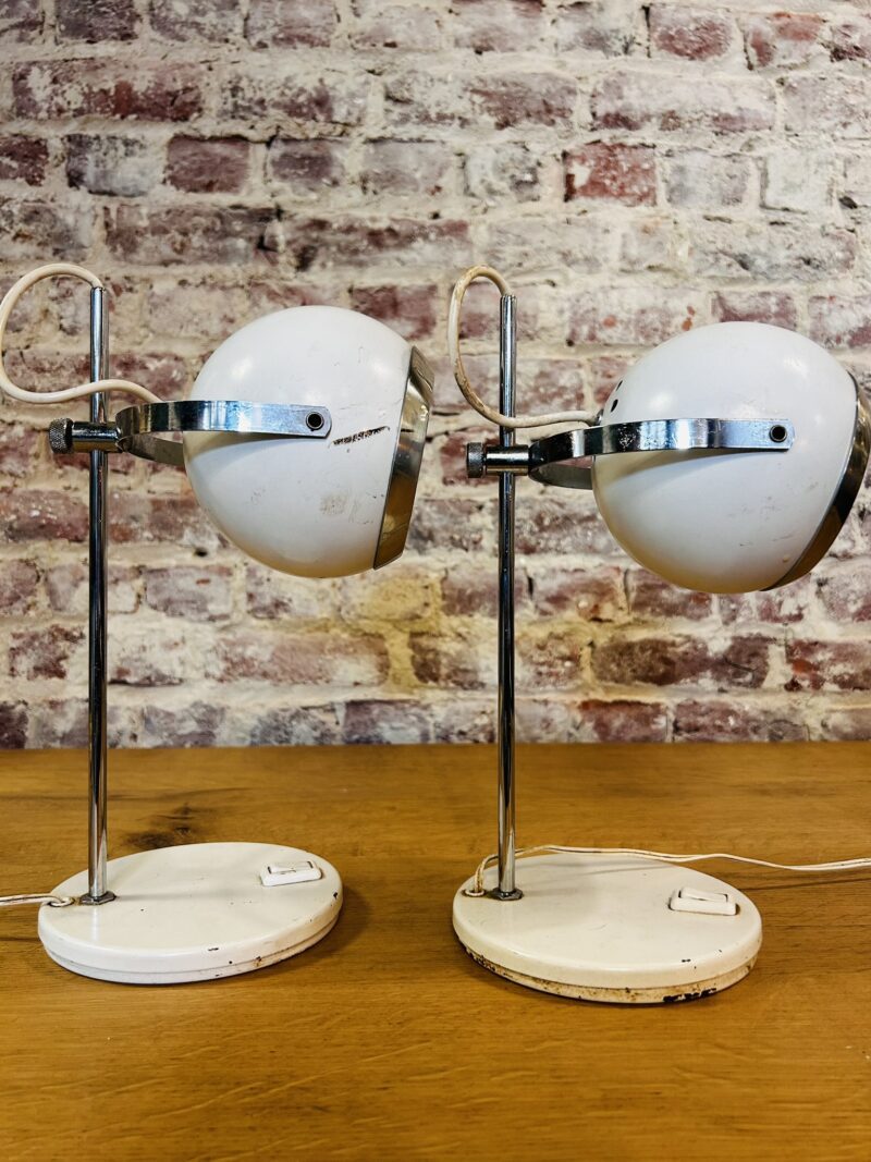 Paire de lampes blanches Eyeball – Image 2