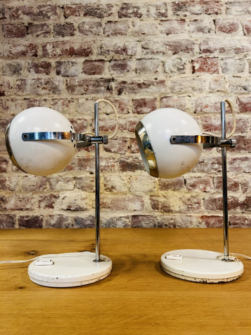 Paire de lampes blanches Eyeball – Image 3
