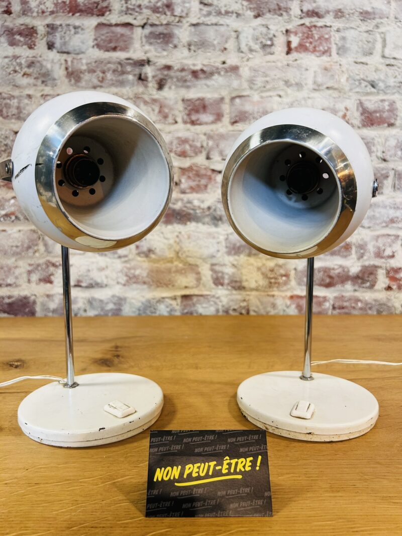 Paire de lampes blanches Eyeball