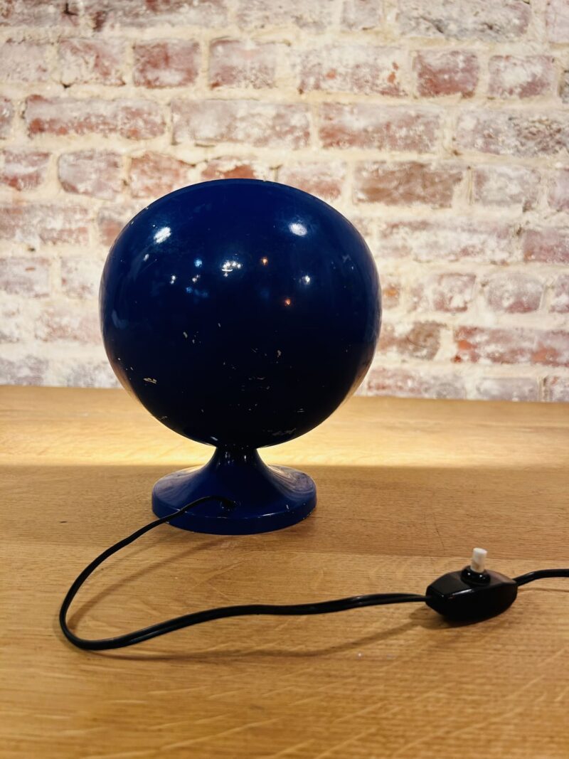 Lampe vintage demi-sphère bleue – Image 2