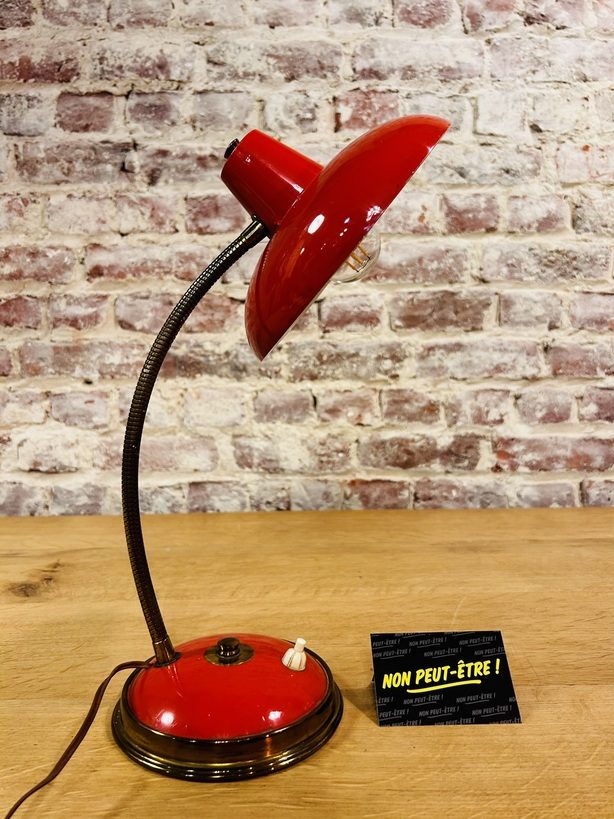 Lampe de bureau vintage rouge brillant