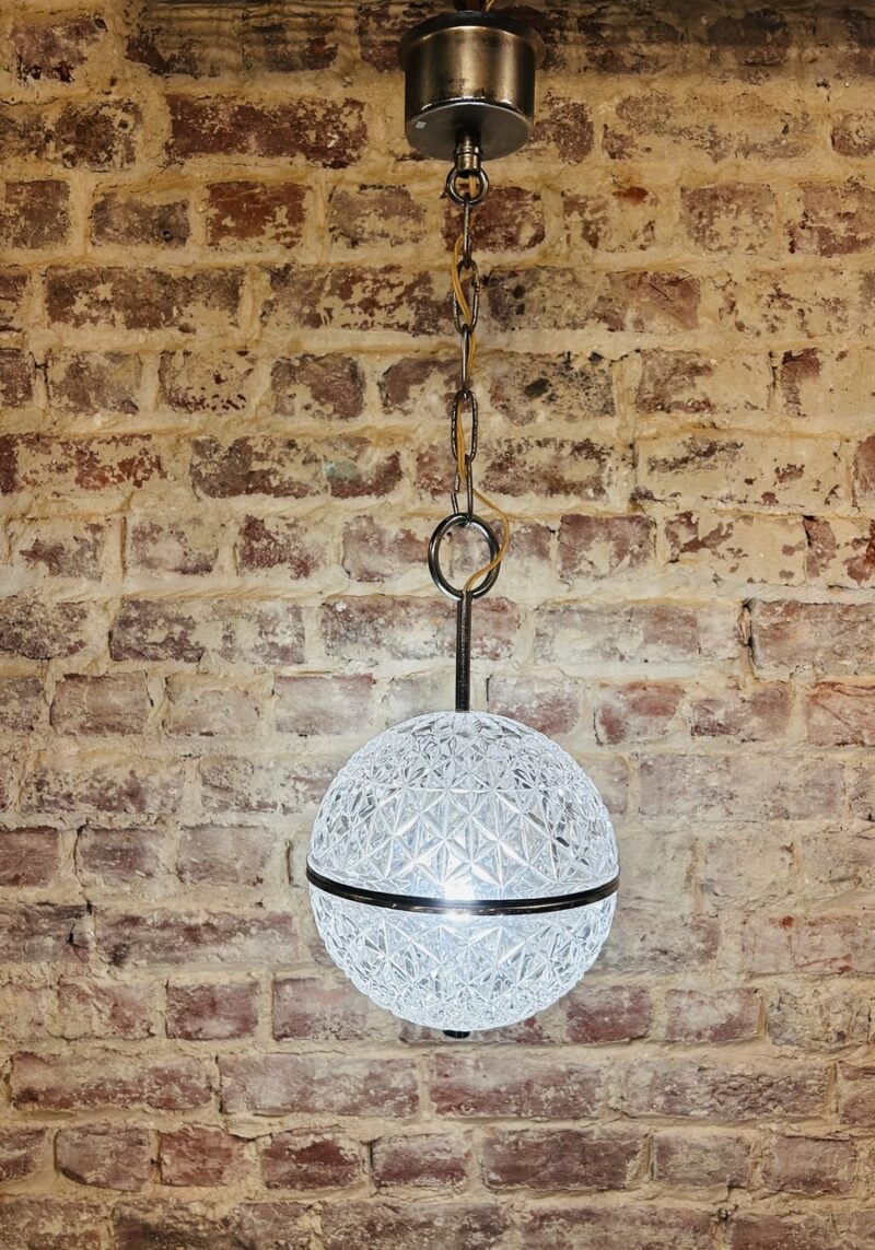 Suspension vintage boule en verre ciselé – Image 2