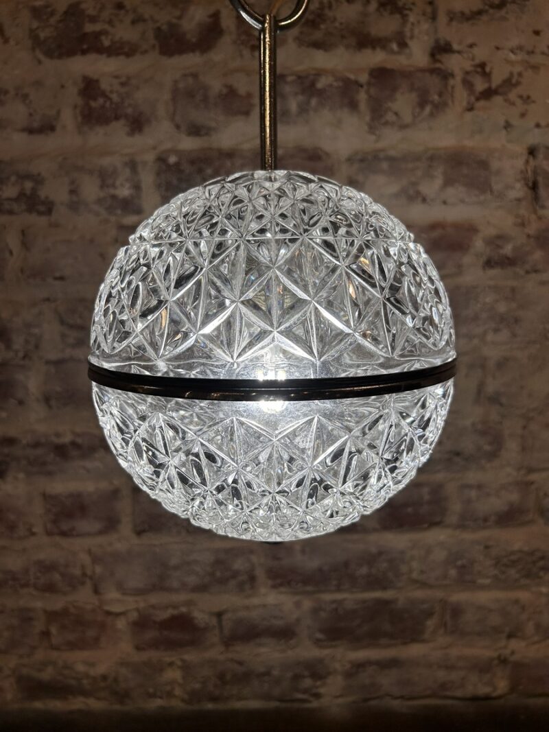 Suspension vintage boule en verre ciselé – Image 3