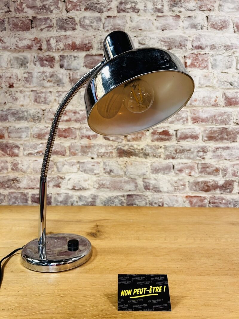 Grote vintage chromen bureaulamp - Afbeelding 3