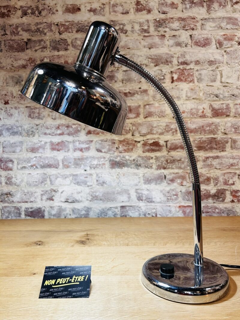 Grande lampe de bureau vintage chromée