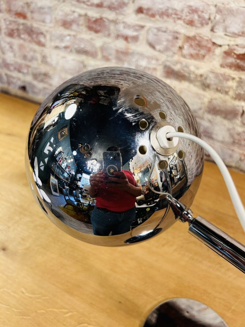 Lampe vintage Space Age chromée – Image 2