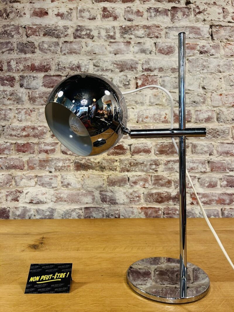 Lampe vintage Space Age chromée – Image 3