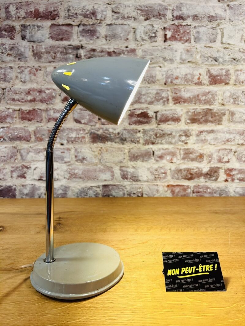 Lampe de bureau vintage grise des années 60