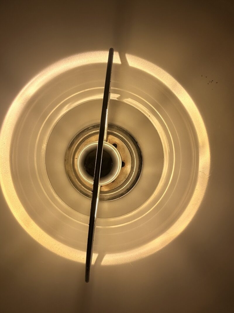 Grijze, mauve en witte plexiglazen hanglamp uit de jaren 70 - In hoogte verstelbaar - Afbeelding 6