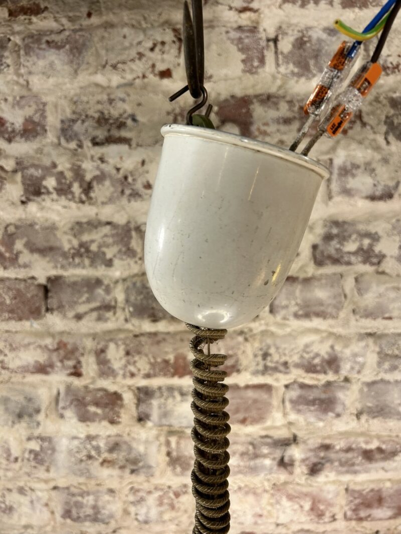 Grijze, mauve en witte plexiglazen hanglamp uit de jaren 70 - In hoogte verstelbaar - Afbeelding 5