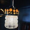 Suspension vintage Raak en verre sculpté et métal orange – Image 2