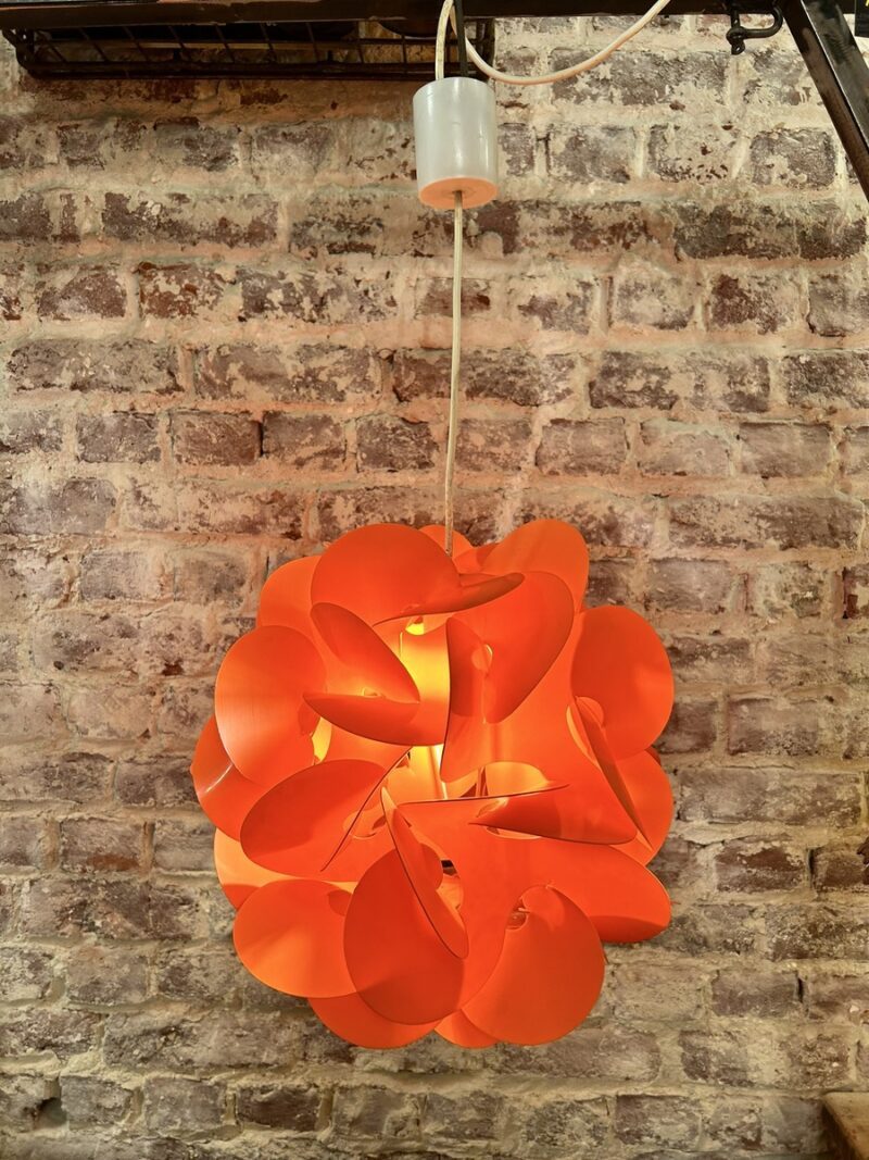 Suspension vintage orange signée Raoul Raba – Image 2