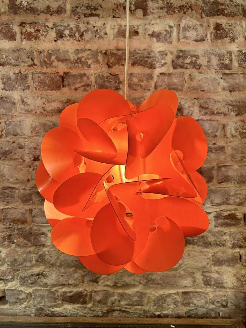 Suspension vintage orange signée Raoul Raba