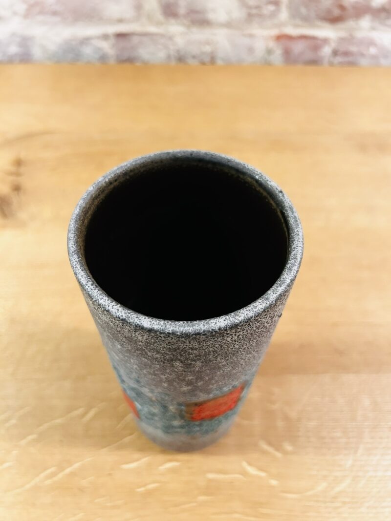 Vintage blue-grey and red vase - Image 2