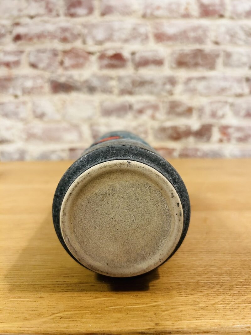 Vintage blue-grey and red vase - Image 3