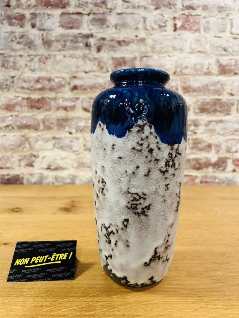Vase vintage bleu et crème