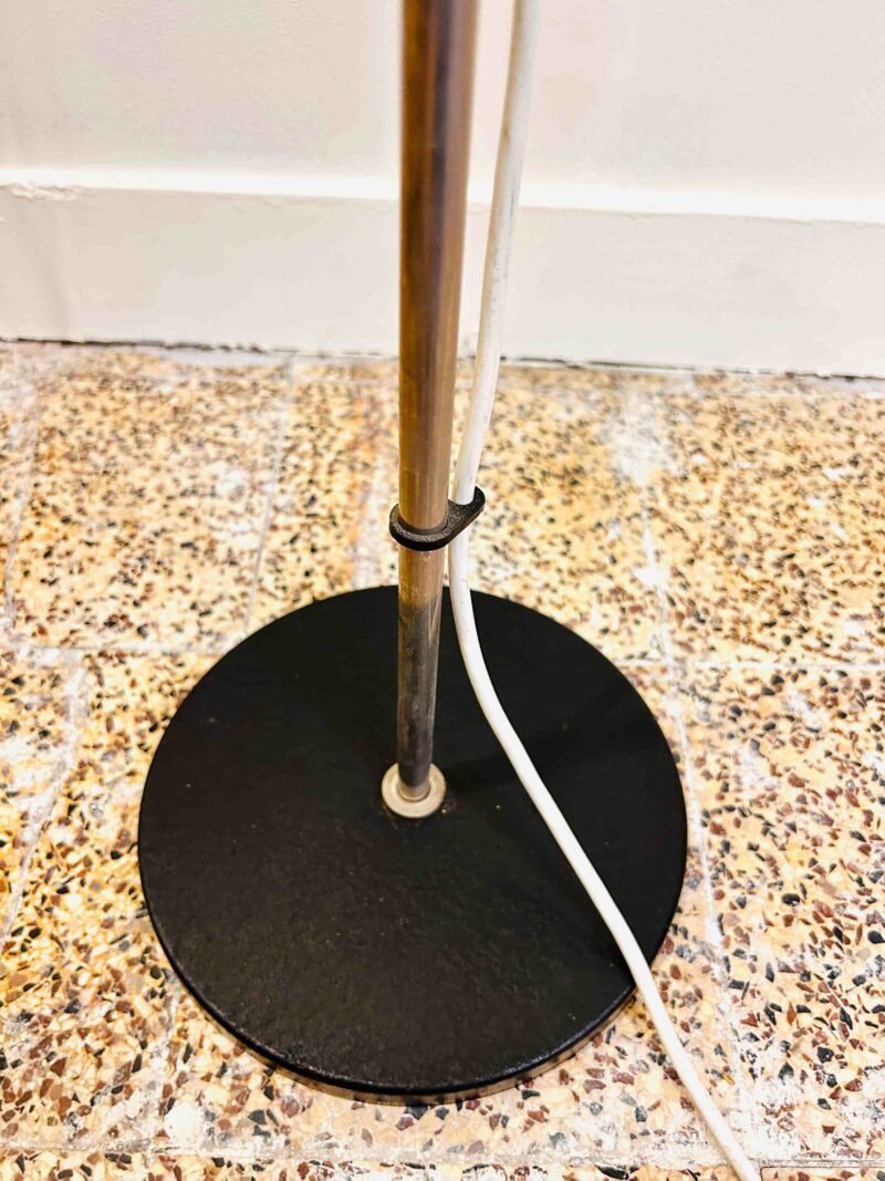 Lampadaire vintage minimaliste chrome et noir – Image 7