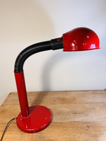 Lampe de bureau rouge industrielle