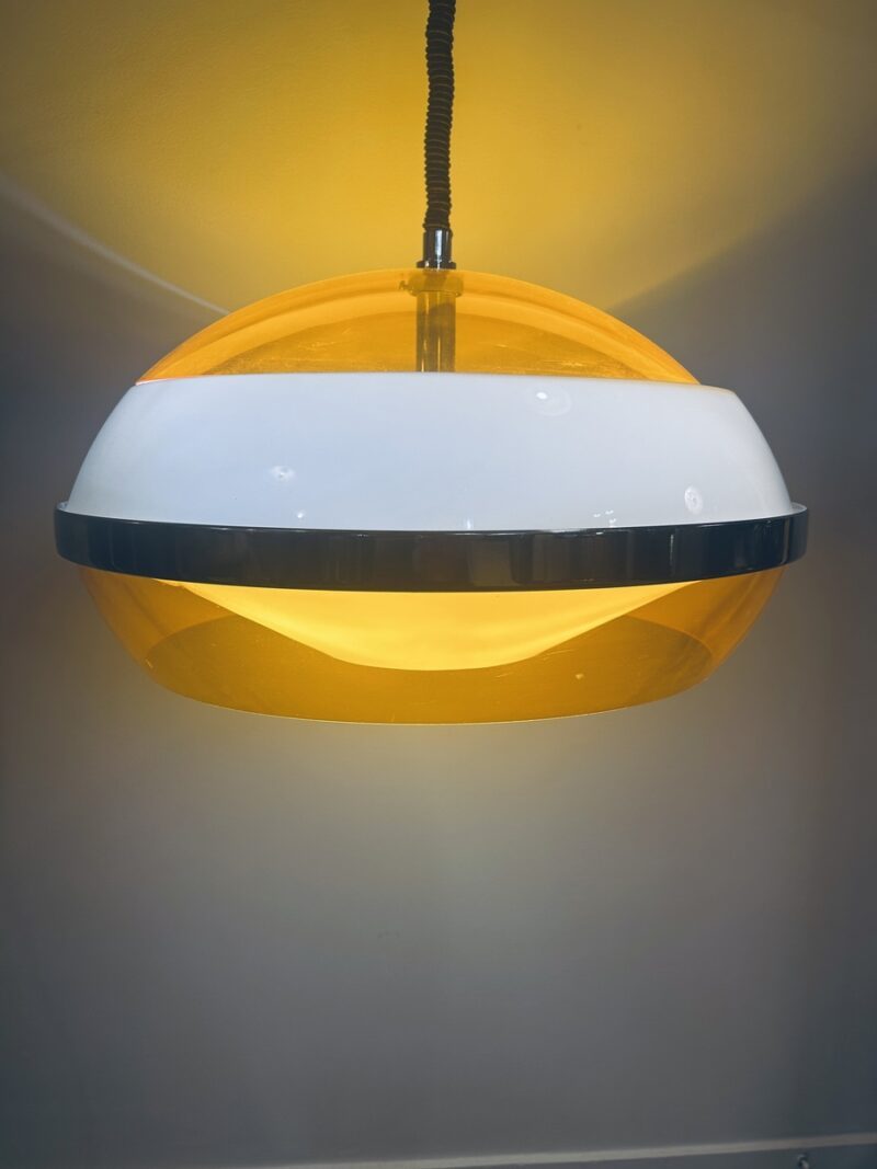 Suspension vintage space age Stilux jaune