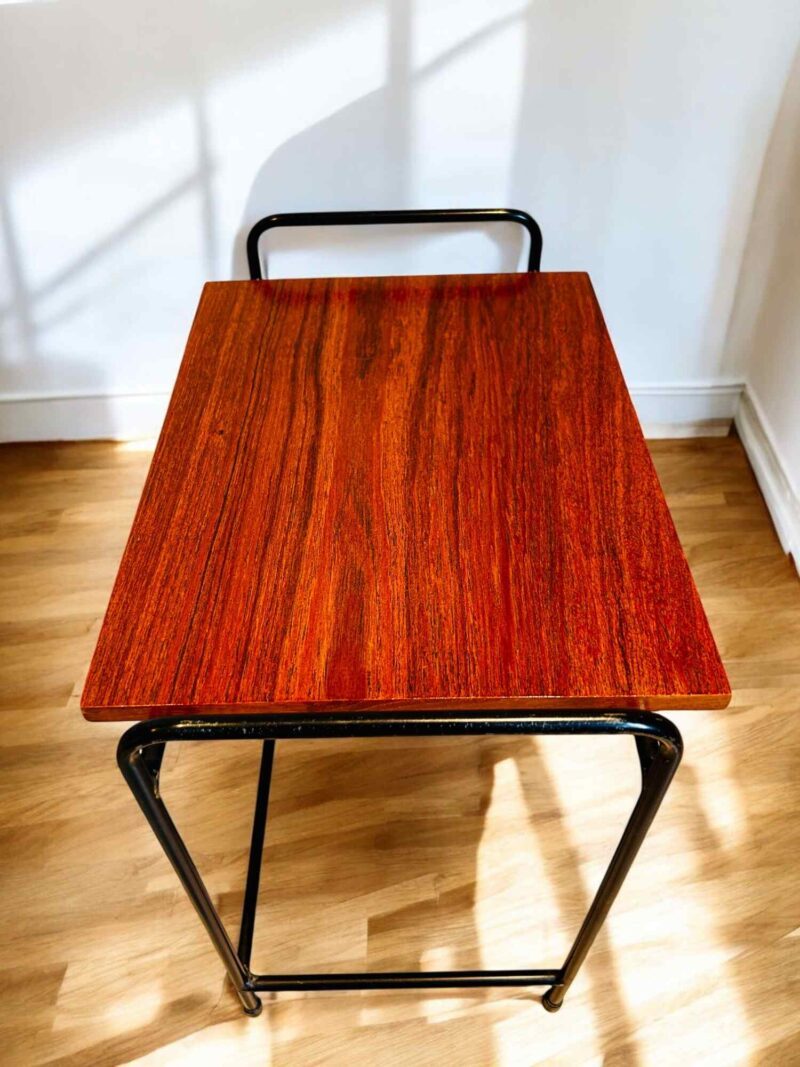 Tables gigognes bois & métal vintage – Image 10