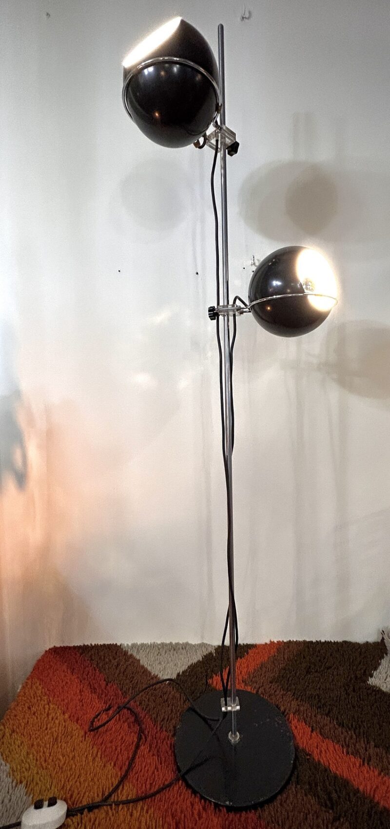 Lampadaire vintage space age noir