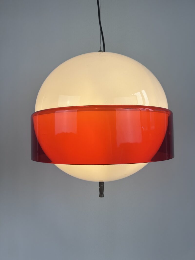 “Orbitale” pendant light – red & white (70s)