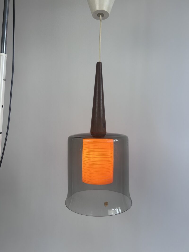 Philips pendant light in orange and smoked glass – wood & Scandinavian look - Image 2