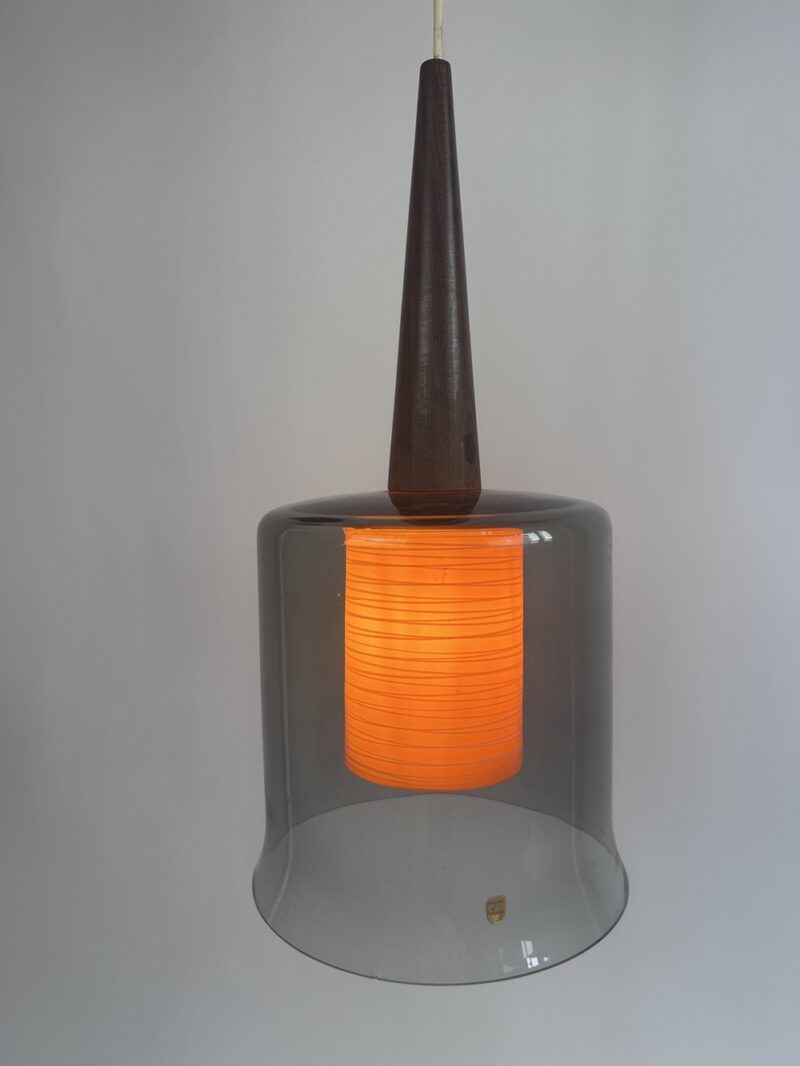 Philips pendant light in orange and smoked glass – wood & Scandinavian look
